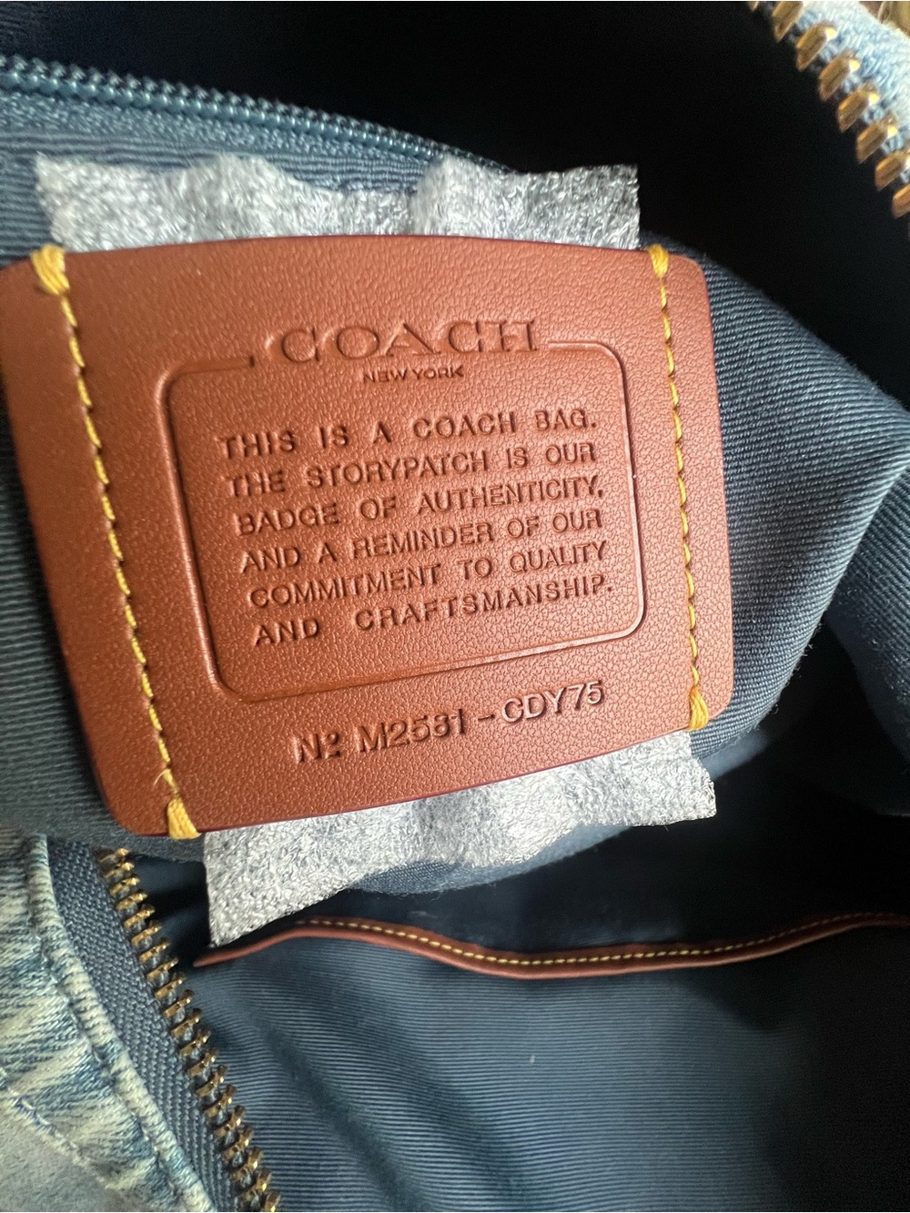 Coach Rowan Large Satchel Bag In Loved Denim - Picture 8 of 8